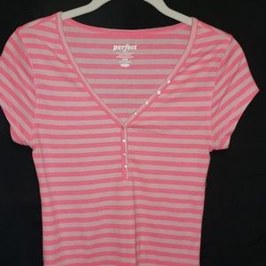 Pink and white striped shirt